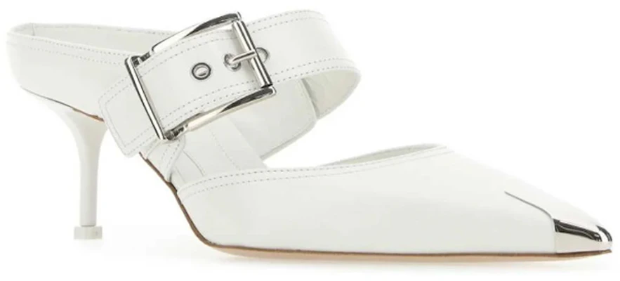 (W) Alexander McQueen Talons Slip-On ''Punk Buckle Blanc'' 709993WHSWD9359 Order (W) Alexander McQueen Talons Slip-On ''Punk Buckle Blanc'' 709993WHSWD9359