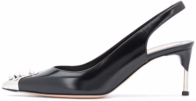 (Women) Alexander McQueen Slip-On Open Heel Sandal 'Black Calfskin' 633502WHV7B1081 (Women) Alexander McQueen Slip-On Open Heel Sandal 'Black Calfskin' 633502WHV7B1081