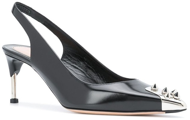 (Women) Alexander McQueen Slip-On Open Heel Sandal 'Black Calfskin' 633502WHV7B1081 Order (Women) Alexander McQueen Slip-On Open Heel Sandal 'Black Calfskin' 633502WHV7B1081