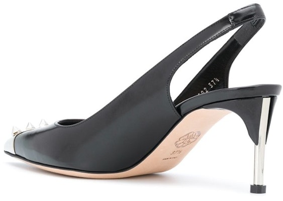 (Women) Alexander McQueen Slip-On Open Heel Sandal 'Black Calfskin' 633502WHV7B1081 Lookbook (Women) Alexander McQueen Slip-On Open Heel Sandal 'Black Calfskin' 633502WHV7B1081