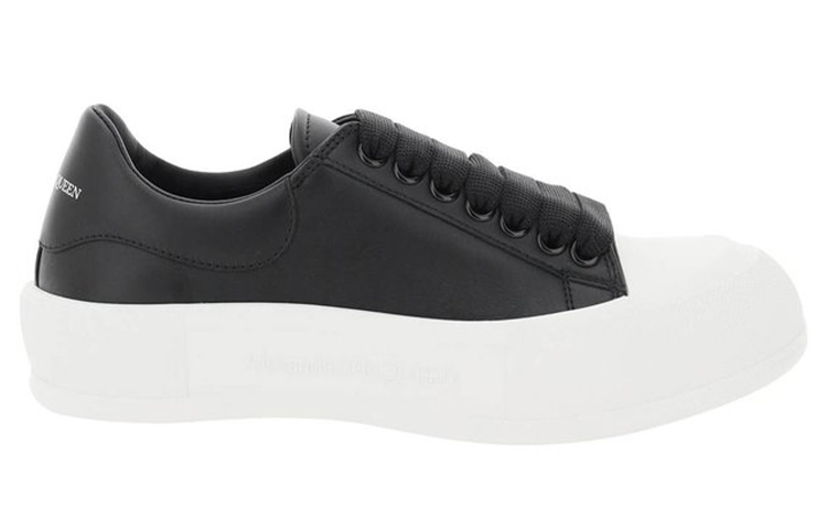 (W) Alexander McQueen Smooth Calfskin Low Top 'Black White' 圖 2