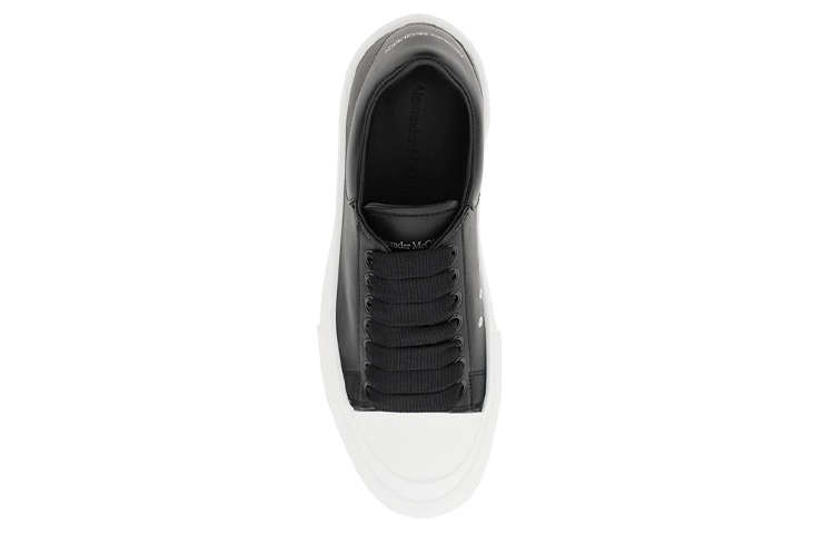 (W) Alexander McQueen Smooth Calfskin Low Top 'Black White' 圖 3