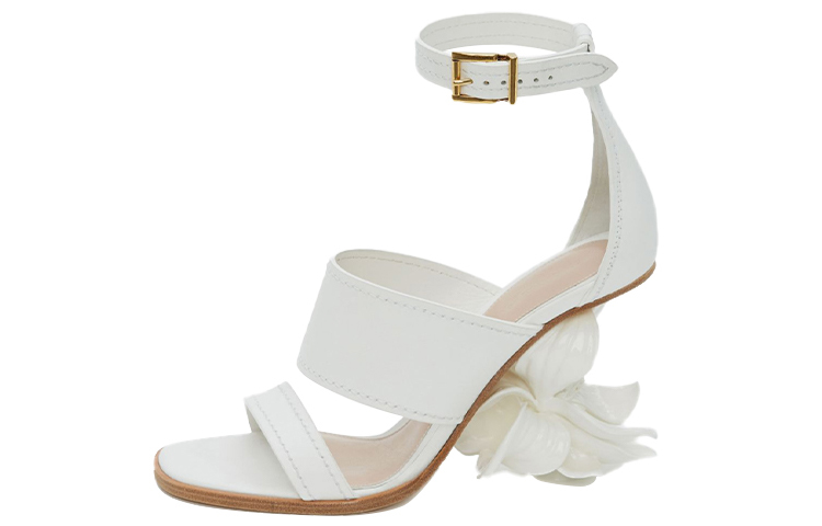 (Women) Alexander McQueen Smooth Calfskin Sandals 'White' 621831WHXZG9522