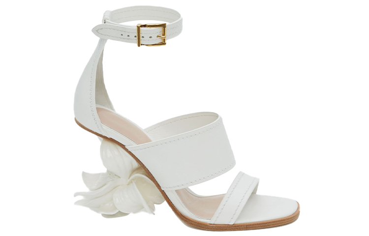 (W) Alexander McQueen Smooth Calfskin Sandals 'White' 圖 2