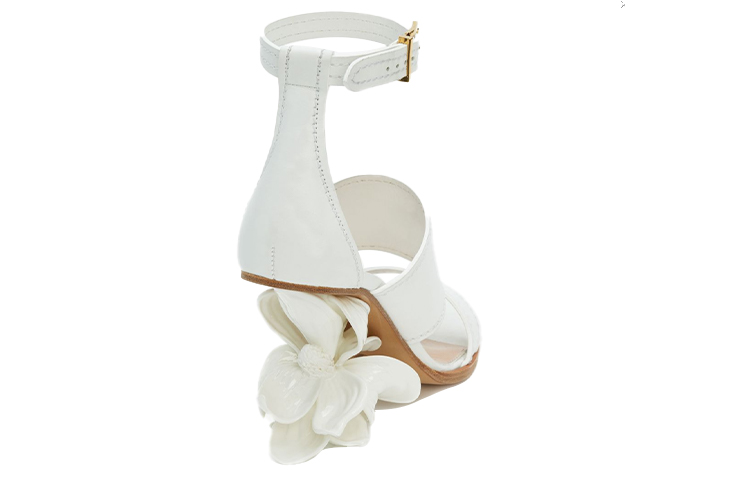 Shop Alexander McQueen 霧面小牛皮 女款 涼鞋 白色