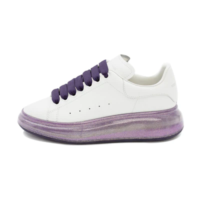 (W) Alexander McQueen Smooth Calfskin White 'Amethyst Sole'