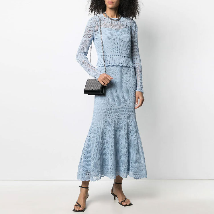 Lookbook (W) Alexander McQueen 合身網眼針織長袖短版上衣 650278-Q1ASD-4079