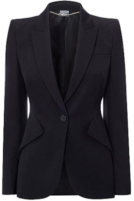 (W) 알렉산더 맥퀸 솔리드 싱글 버튼 블레이저 블랙. 585442-QEAAA-1000 Buy (W) 알렉산더 맥퀸 솔리드 싱글 버튼 블레이저 블랙. 585442-QEAAA-1000