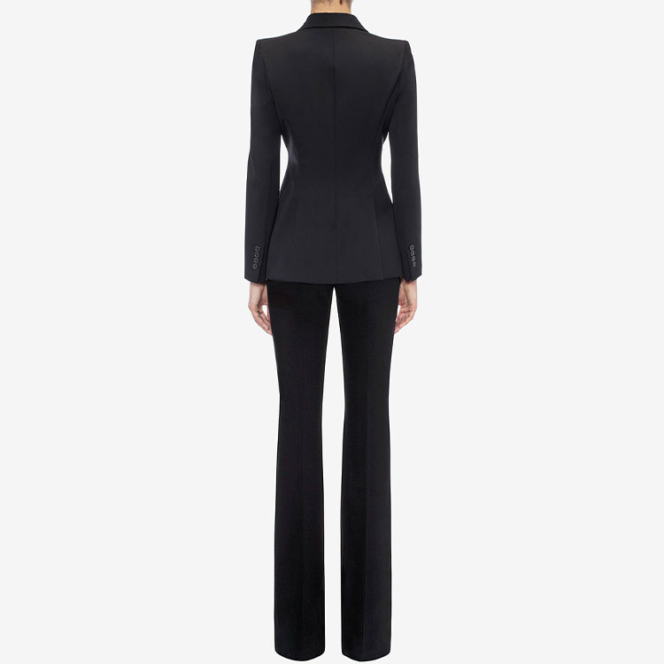 Shop (W) 알렉산더 맥퀸 솔리드 싱글 버튼 블레이저 블랙. 585442-QEAAA-1000