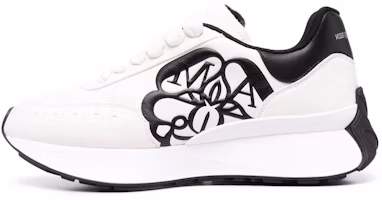 (Women) Alexander McQueen Sprint Runner Lace-Up Sneakers 'White Black' 691039WIC959061 (Women) Alexander McQueen Sprint Runner Lace-Up Sneakers 'White Black' 691039WIC959061