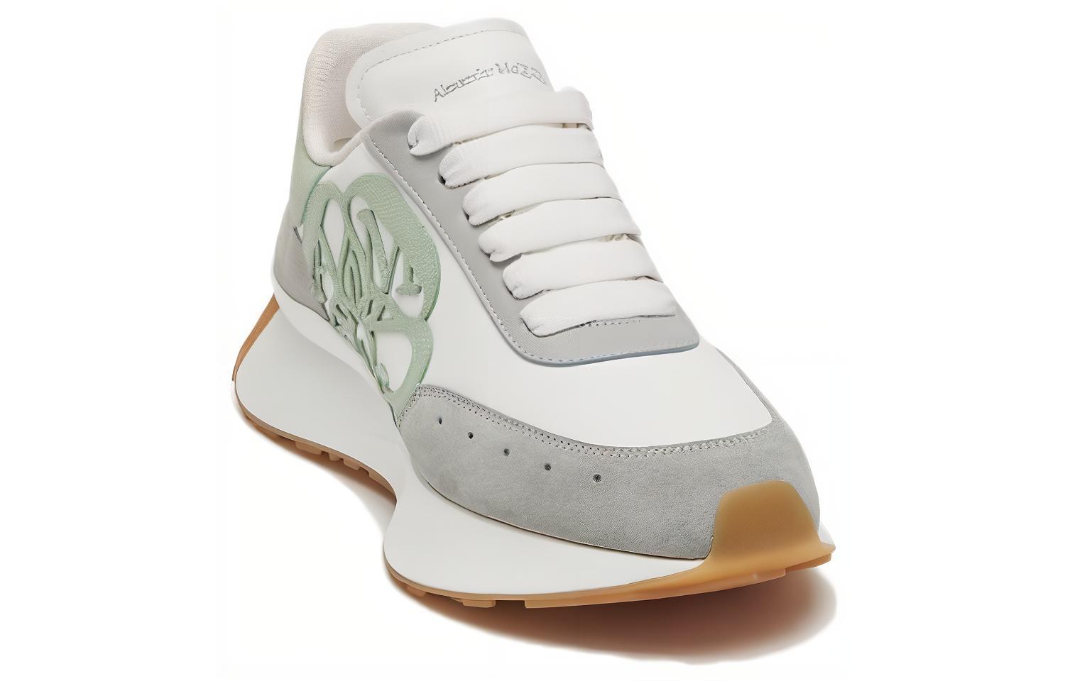 Order (W) Alexander McQueen Sprint Runner Grijs ''Groen'' Sneakers 719166WIDNB8722
