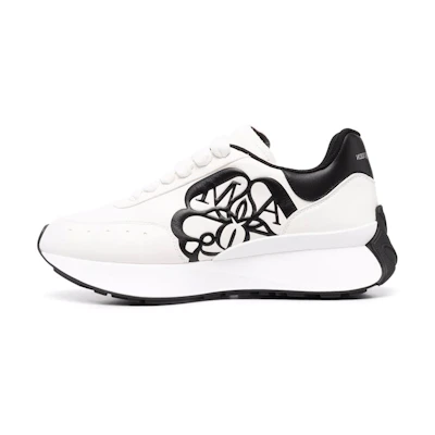 (W) Alexander McQueen Sprint RNNR Lace-Up Sneakers 'White Black'