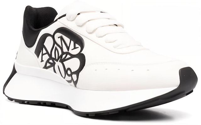 (Women) Alexander McQueen Sprint Runner Lace-Up Sneakers 'White Black' 691039WIC959061 Order (Women) Alexander McQueen Sprint Runner Lace-Up Sneakers 'White Black' 691039WIC959061