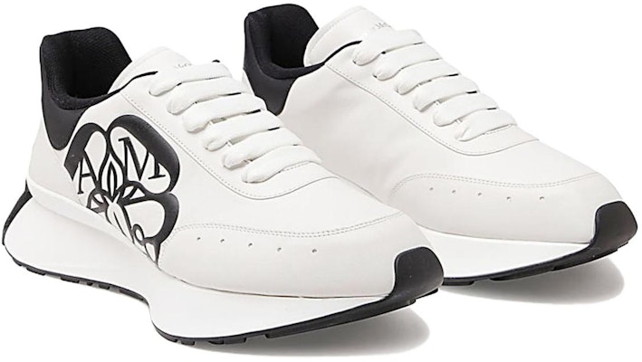 (Women) Alexander McQueen Sprint Runner Lace-Up Sneakers 'White Black' 691039WIC959061 Lookbook (Women) Alexander McQueen Sprint Runner Lace-Up Sneakers 'White Black' 691039WIC959061