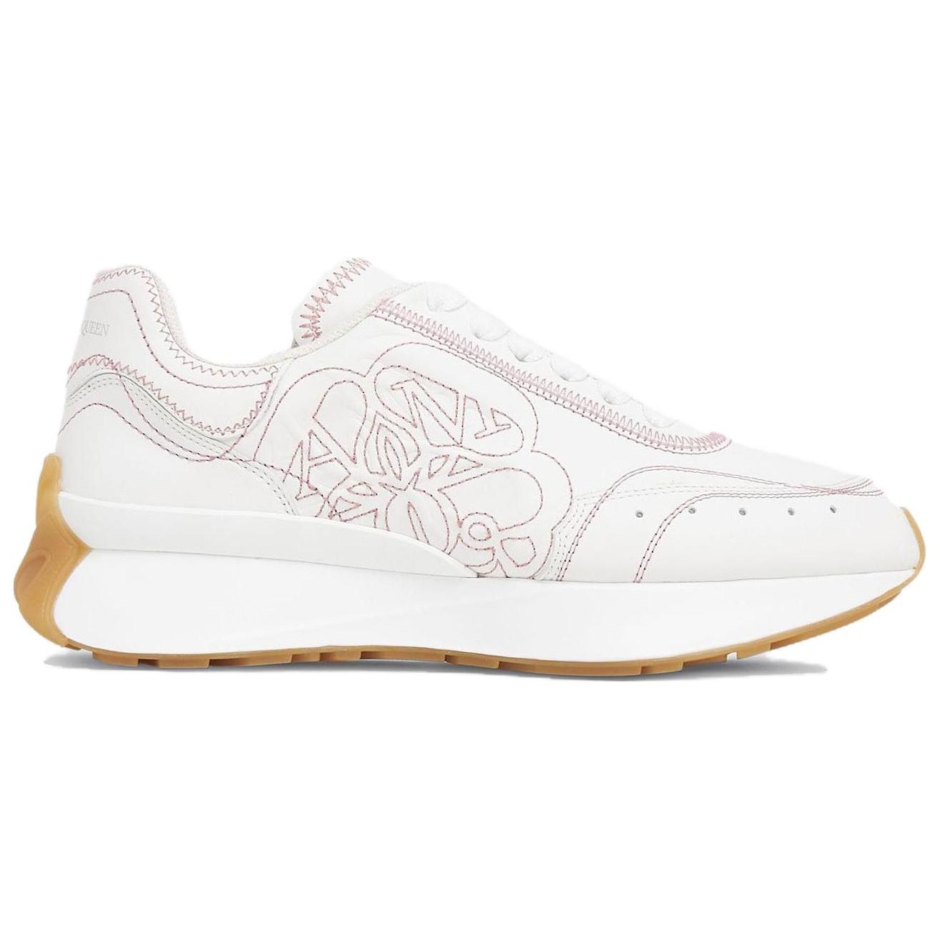 Order (Women) Alexander McQueen Sprint Runner White Pink Trim 742737WIDN18819
