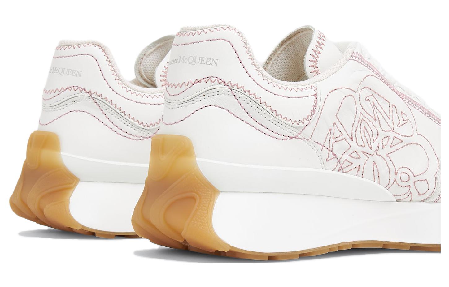 Shop (Women) Alexander McQueen Sprint Runner White Pink Trim 742737WIDN18819