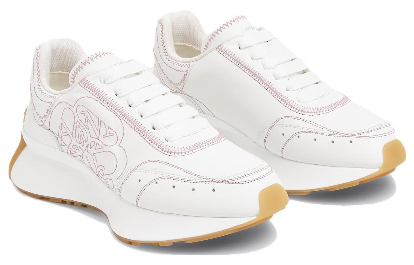 Purchase (Women) Alexander McQueen Sprint Runner White Pink Trim 742737WIDN18819
