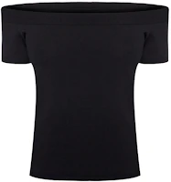 Order (W) Alexander McQueen SS21 黑色一字肩彈力針織上衣毛衣. 585234-Q1AF1-1000