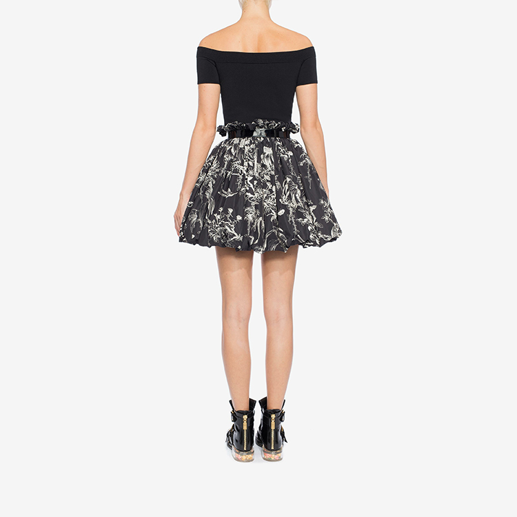 Shop (W) 亚历山大·麦昆 SS21 黑色露肩弹力针织上衣毛衣. 585234-Q1AF1-1000