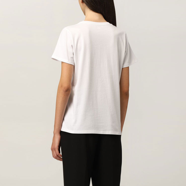 Details for (Women) Alexander McQueen SS21 White Cotton Tee with Multicolor Heart Print Design 668439-QZADP-0909