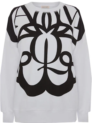 (W) Alexander McQueen SS21 白色字母印花長袖圓領衛衣 659990-QZADB-0900 Order (W) Alexander McQueen SS21 白色字母印花長袖圓領衛衣 659990-QZADB-0900