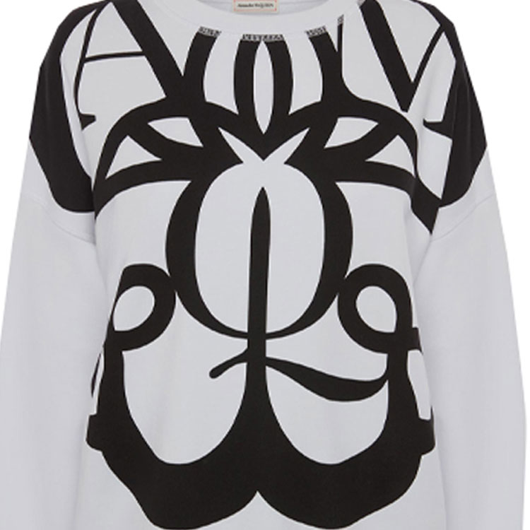 Details for (W) Alexander McQueen SS21 白色字母印花長袖圓領衛衣 659990-QZADB-0900