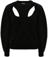 (Women) Alexander McQueen SS22 Black Solid Color Cutout Sweatshirt 685567QLAA81000 (Women) Alexander McQueen SS22 Black Solid Color Cutout Sweatshirt 685567QLAA81000