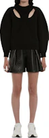 Lookbook (W) Alexander McQueen SS22 黑色純色露肩設計長袖上衣 685567QLAA81000