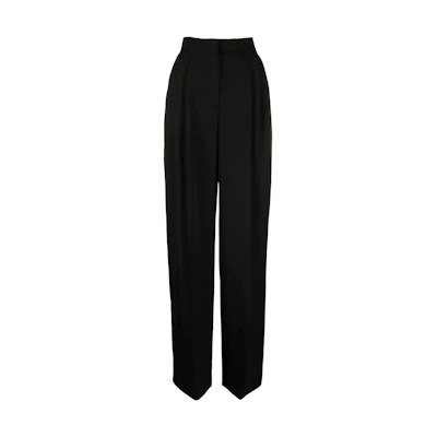(Women) Alexander McQueen SS22 High-Waist Black Tailored Trousers. 705526QJAAC1000