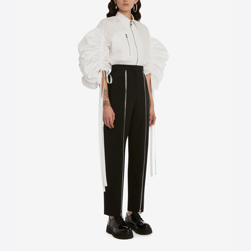 Purchase (Women) Alexander McQueen SS22  White Parka-Style Long Sleeve Shirt 700639QAAAY9000
