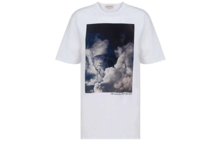 (Women) Alexander McQueen SS22  White Printed Crewneck Short Sleeve T-Shirt 701325-QZAFU-0900 圖 2