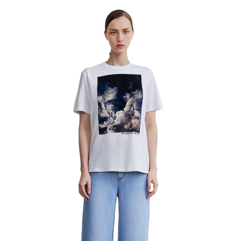 (Women) Alexander McQueen SS22  White Printed Crewneck Short Sleeve T-Shirt 701325-QZAFU-0900 圖 4