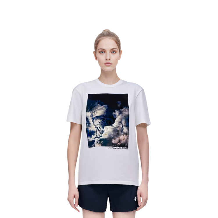 (Women) Alexander McQueen SS22  White Printed Crewneck Short Sleeve T-Shirt 701325-QZAFU-0900 圖 5