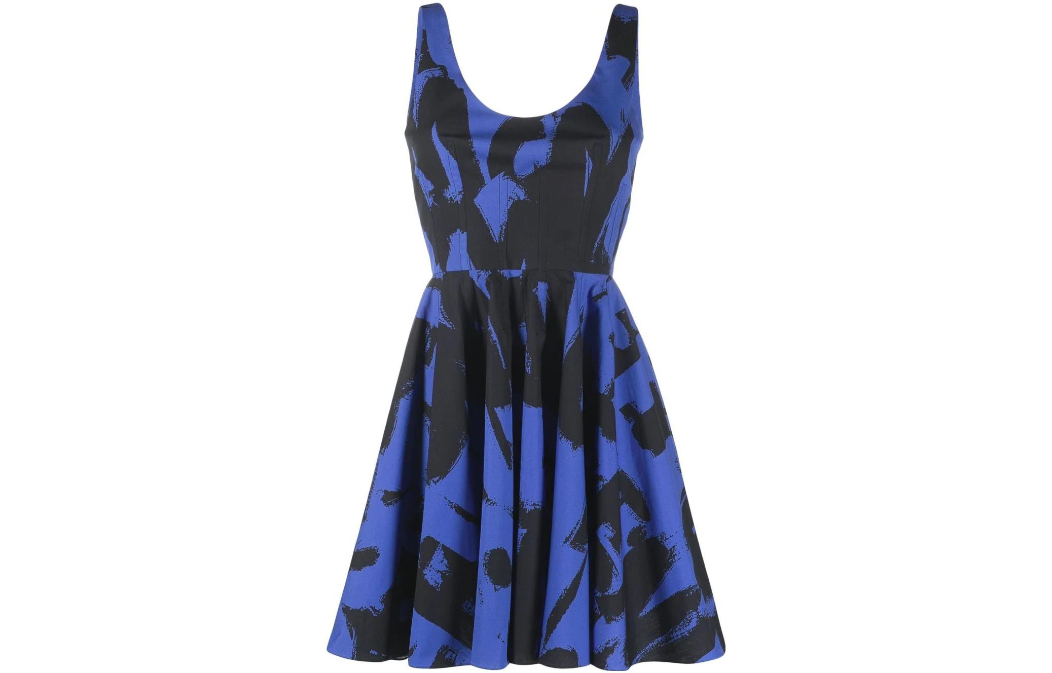 Order (Women) Alexander McQueen SS22 Color Block Sleeveless A-Line Dress Blue -  Fashion 708998-QCAFL-4148