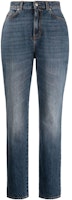 (Women) Alexander McQueen SS22 High-Waisted Tapered Vintage Jeans Women Blue 687474-QMABP-4118 (Women) Alexander McQueen SS22 High-Waisted Tapered Vintage Jeans Women Blue 687474-QMABP-4118