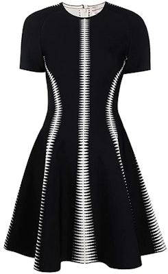 (W) Alexander McQueen SS22 Jacquard A-Line Dress Lengan Pendek Wanita Hitam 688606-Q1AZB-1008 Order (W) Alexander McQueen SS22 Jacquard A-Line Dress Lengan Pendek Wanita Hitam 688606-Q1AZB-1008