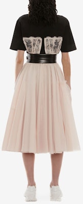 (W) Alexander McQueen SS22黑色蕾絲胸衣印花圓領短袖T恤 女款 689062-QZAFC-0541 Shop (W) Alexander McQueen SS22黑色蕾絲胸衣印花圓領短袖T恤 女款 689062-QZAFC-0541