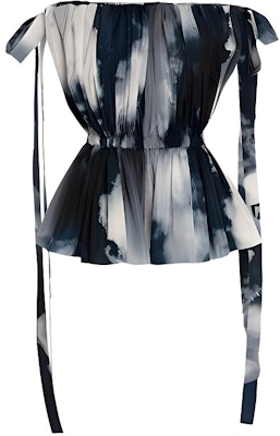 (Women) Alexander McQueen SS22 Off-Shoulder Bow Sleeveless Shirt Blue Women. 696898-QDAES-4136 Buy (Women) Alexander McQueen SS22 Off-Shoulder Bow Sleeveless Shirt Blue Women. 696898-QDAES-4136