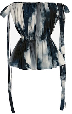 (Women) Alexander McQueen SS22 Off-Shoulder Bow Sleeveless Shirt Blue Women. 696898-QDAES-4136 Order (Women) Alexander McQueen SS22 Off-Shoulder Bow Sleeveless Shirt Blue Women. 696898-QDAES-4136