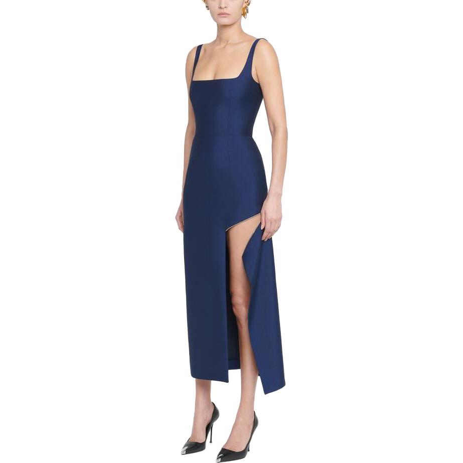Shop (Women) Alexander McQueen SS23  Asymmetric Pullover Long Slip Dress 757633-QJABD-1156