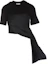 Buy (W) Alexander McQueen SS23 Kaos Hitam Lengan Pendek Draped Solid 733976QLAA61000