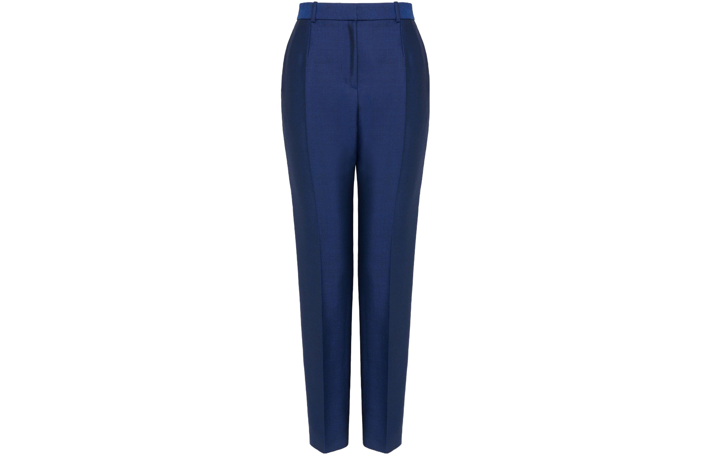 (Women) Alexander McQueen SS23  Blue Tapered Casual Pants with Zipper. 585809-QJABD-1156