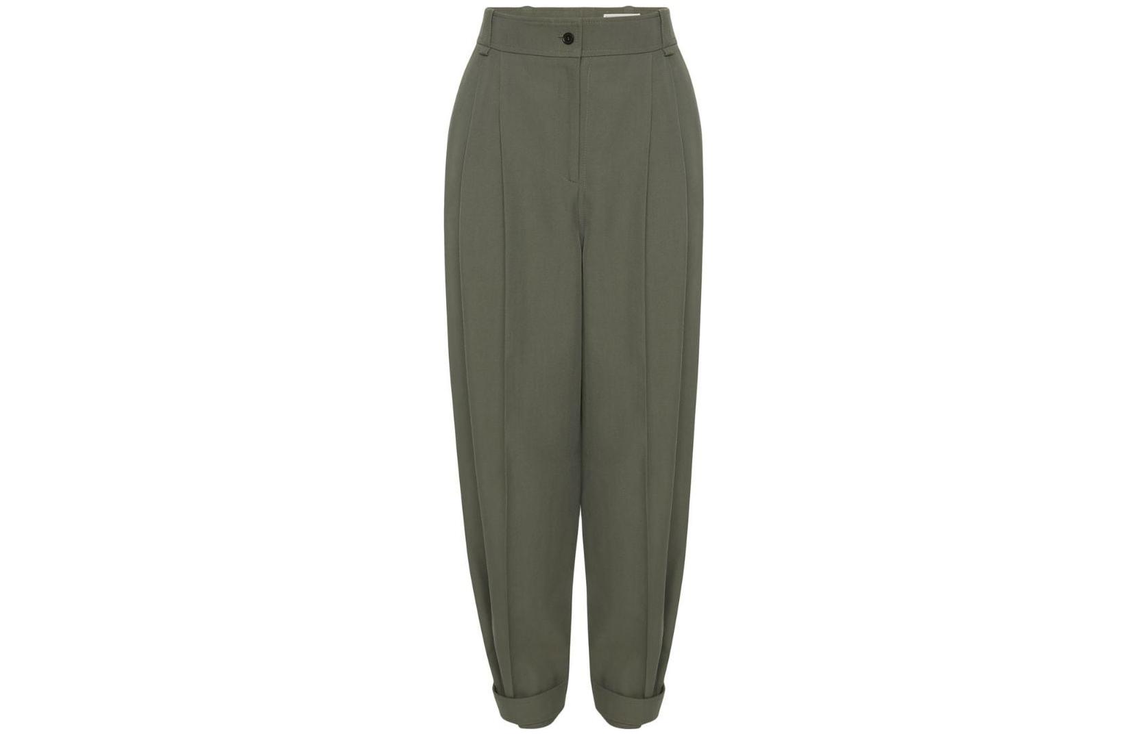 (Women) Alexander McQueen SS23  High-Waist Wide-Leg Trousers in Solid Color. 730067-QJACF-3003 圖 2