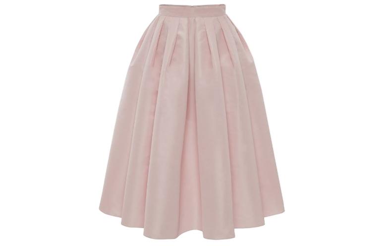 (Women) Alexander McQueen SS23  High-Waisted Flared Skirt in Light Pink 684284-QEACM-5093