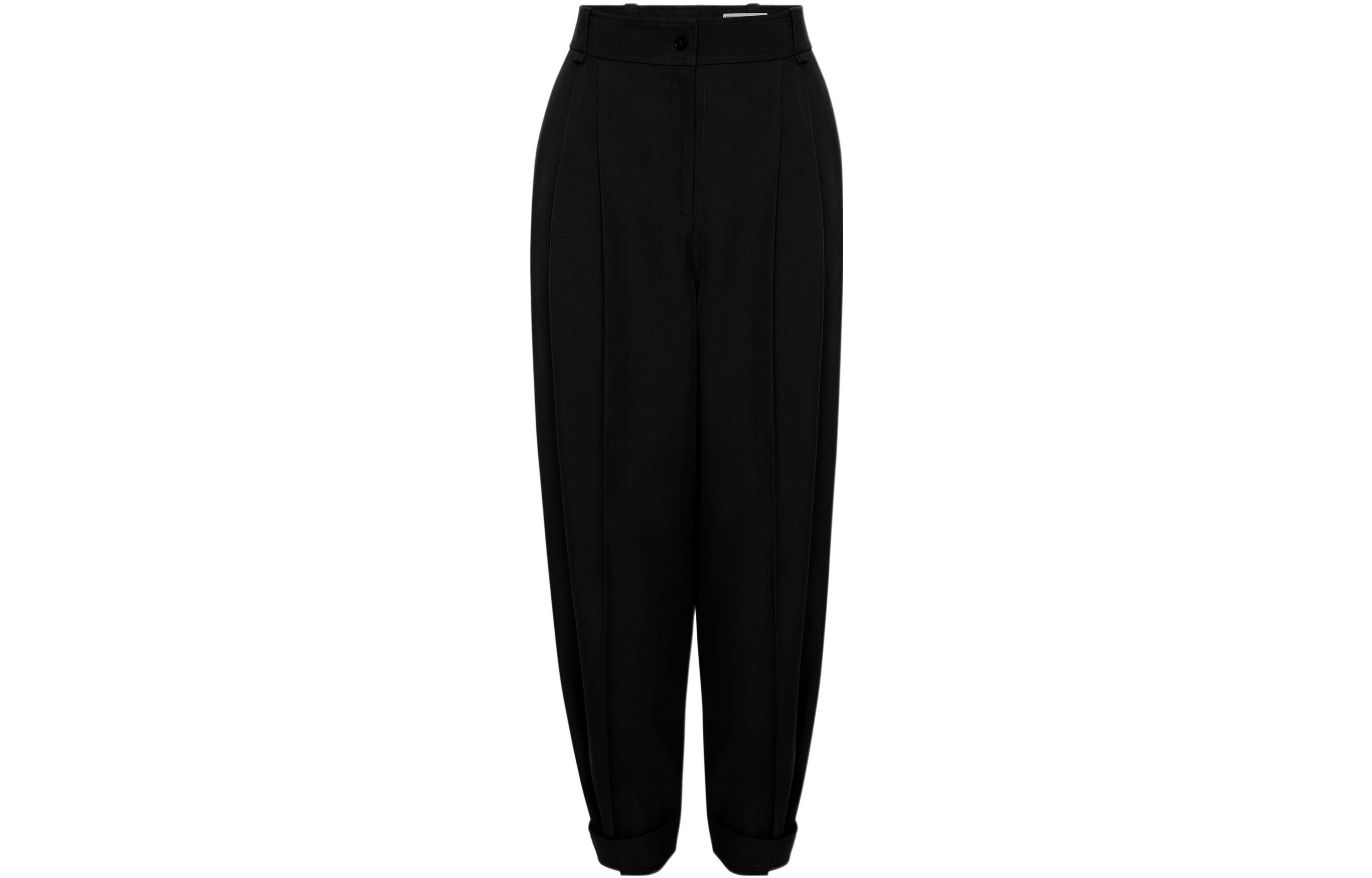 (Women) Alexander McQueen SS23  High-Waisted Wide-Leg Pants Black 730067-QJACF-1000