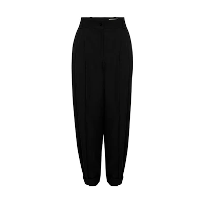 (Women) Alexander McQueen SS23 High-Waisted Wide-Leg Pants Black 730067-QJACF-1000