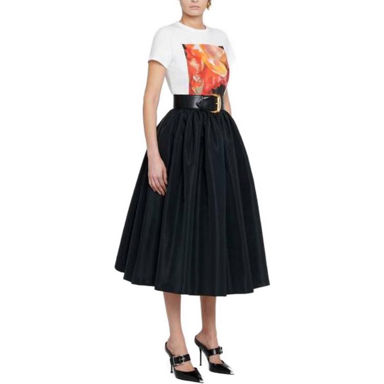 (Women) Alexander McQueen SS23  White Petal Letter Print Loose Fit T-Shirt. 758060-QZAJ1-0900 圖 5