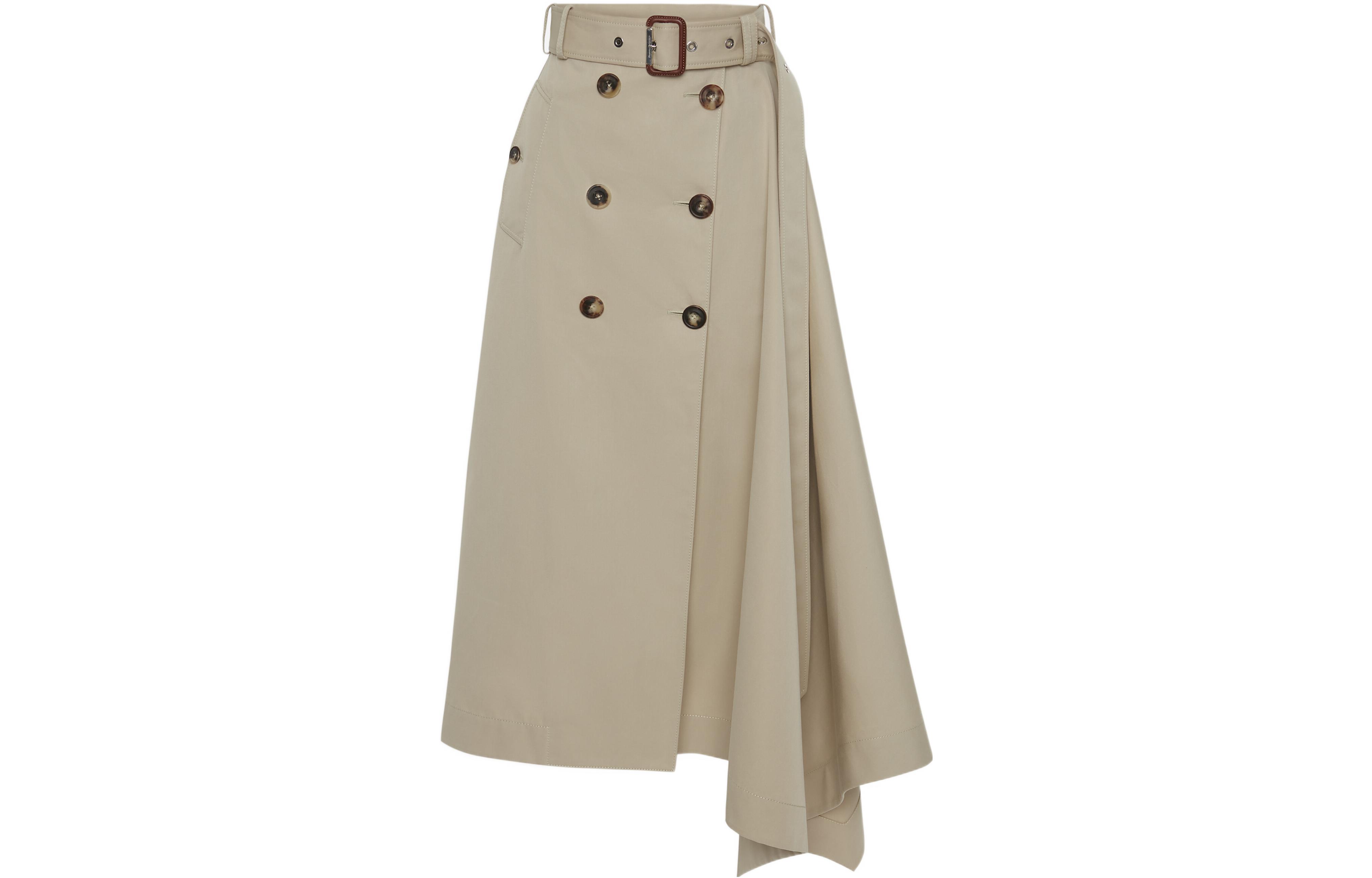 Order (Women) Alexander McQueen SS23 Asymmetric Belted Midi Skirt Beige  Fashion. 723454-QFAAA-2019