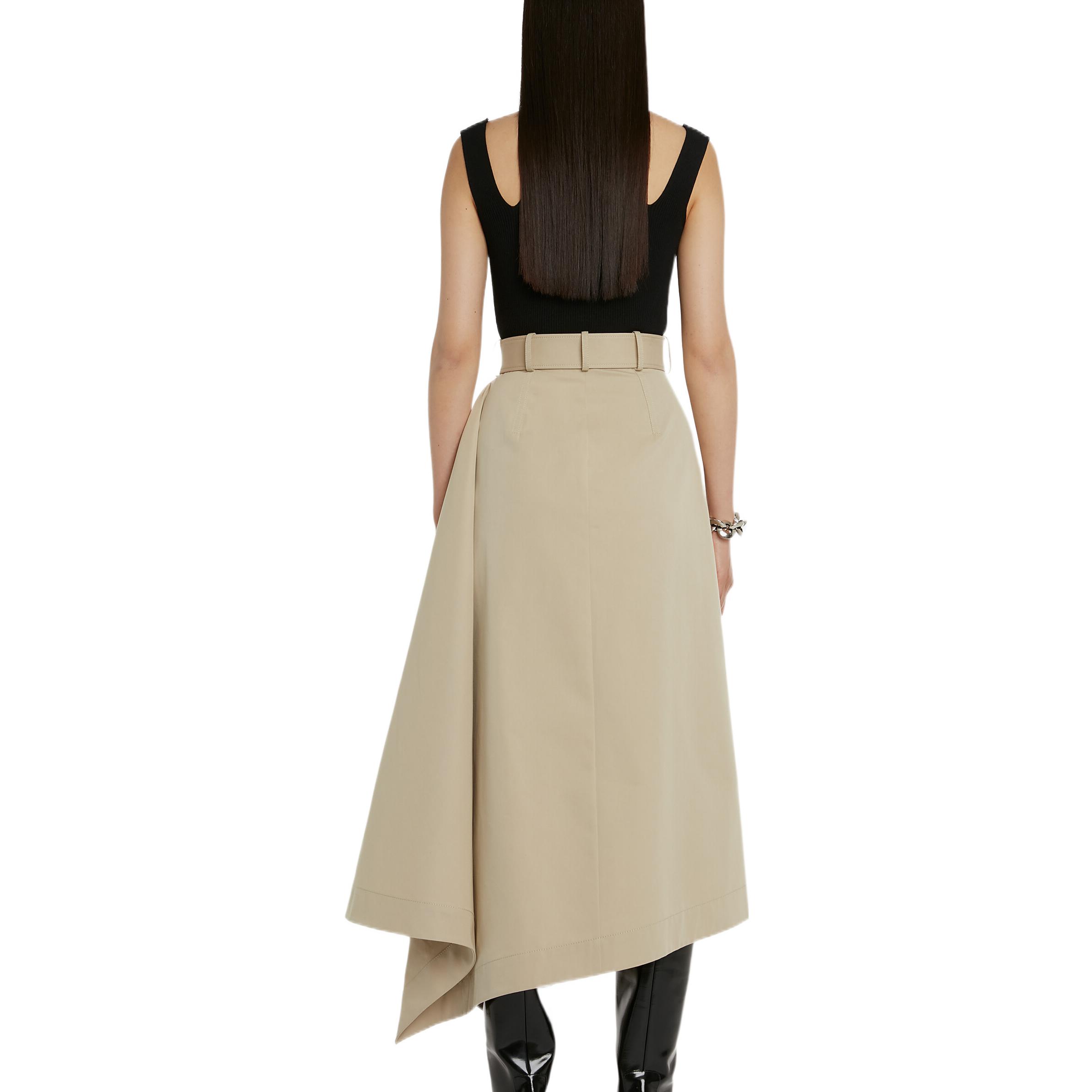 Shop (Women) Alexander McQueen SS23 Asymmetric Belted Midi Skirt Beige  Fashion. 723454-QFAAA-2019