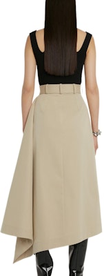 (Women) Alexander McQueen SS23 Asymmetric Belted Midi Skirt Beige Fashion. 723454-QFAAA-2019 Shop (Women) Alexander McQueen SS23 Asymmetric Belted Midi Skirt Beige Fashion. 723454-QFAAA-2019